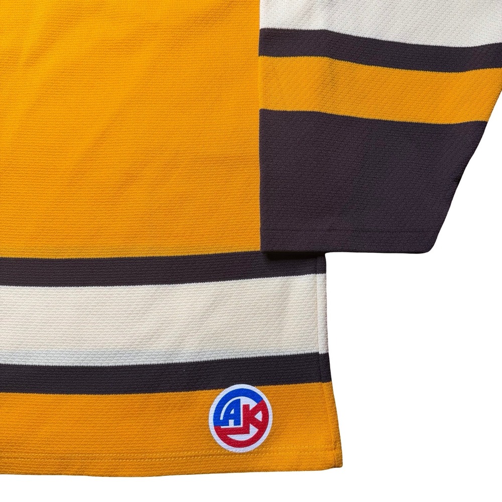 Vintage UPS Athletic‎ Knit AK brown and yellow hockey jersey - Picture 6 of 7